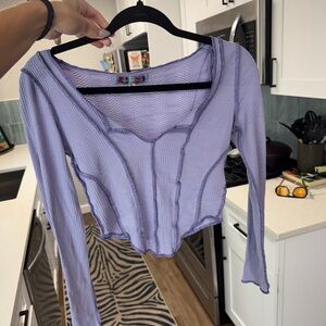 Urban Outfitters Lilac Ribbed Blouse